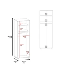 Flynama Double Door Armoire with 2 Storage Shelves and Hanging Rod for Bedroom Organization