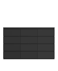 Flynama 8 Drawer Dresser Natural Wood Finish for Bedroom Living Room Rustic Style Storage