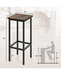 Sugift Counter Height Bar Stools Set of Two with Metal Legs and Footrest
