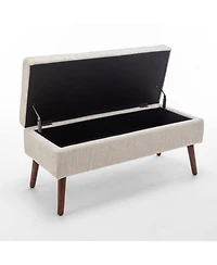Clihome Storage Ottoman Bench for Bedroom End of Bed Bench Foot of Bed Bench Entryway Bench