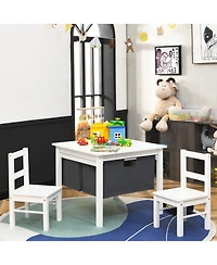 Sugift 2 in 1 Kids Activity Table and Chairs Set with Storage