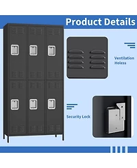 gaomon 6 Doors Employee Lockers for Office, Lockable Employees Metal Locker With Door, Industrial Storage Lockers for Home