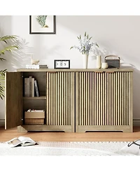 gaomon Buffet Sideboard Cabinet with Fluted Doors, Adjustable Shelves, Modern Accent Storage Console for Dining Room, Living Room