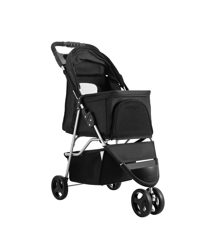 Zeus and Ruta Foldable 3 Wheels Cat Stroller with Brake Up To 35lbs Travel Camp