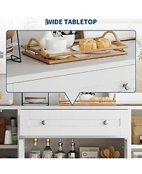 gaomon 55 in Modern Sideboard Buffet Cabinet with Storage, Wood Dining Room Cabinet with Drawer, Shelves & Doors, Slim Coffee Bar Station Credenzas
