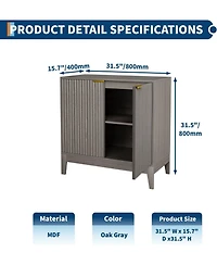 gaomon 31.5" Fluted Cabinet with 2 Doors, Sideboard Buffet, Modern Storage Adjustable Shelf, Multifunctional Accent Credenza Console
