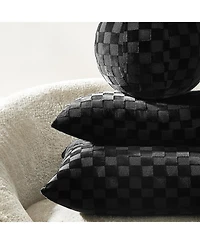 Z Gallerie Checker Velvet Ball Pillow