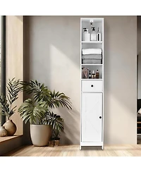 gaomon Tall Bathroom Storage Cabinet, 66.9" Modern Freestanding Cabinet with Open Shelf, Drawer And Door for Bathroom Organization, Storage Cabinet