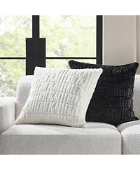 Z Gallerie Carved Faux Fur Pillow