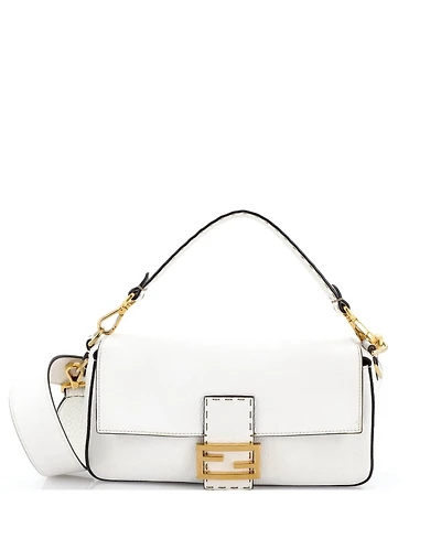 Pre-Owned Fendi Medium Selleria Baguette Nm Bag Leather