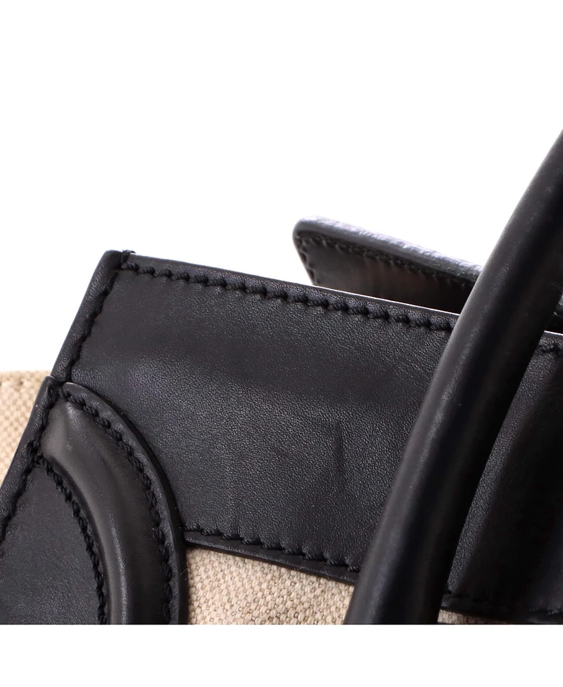 Pre-Owned Celine Mini Luggage Bag Canvas and Leather