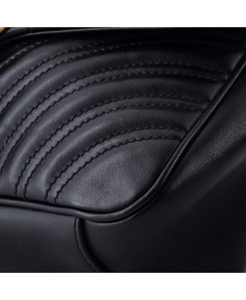 Pre-Owned Gucci Small Gg Marmont Flap Bag Matelasse Leather