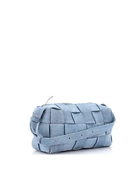 Pre-Owned Bottega Veneta Brick Cassette Shoulder Bag Maxi Intrecciato Denim