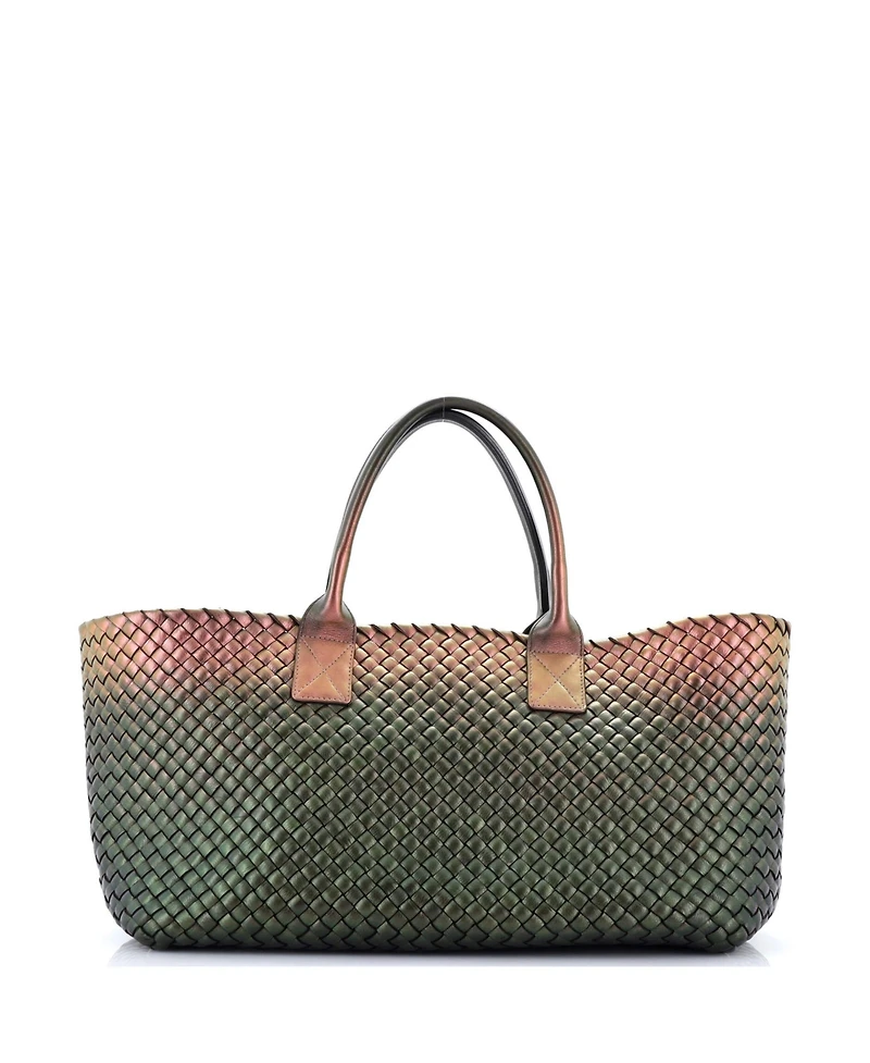 Pre-Owned Bottega Veneta Medium Cabat Tote Intrecciato Iridescent Nappa