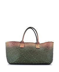 Pre-Owned Bottega Veneta Medium Cabat Tote Intrecciato Iridescent Nappa