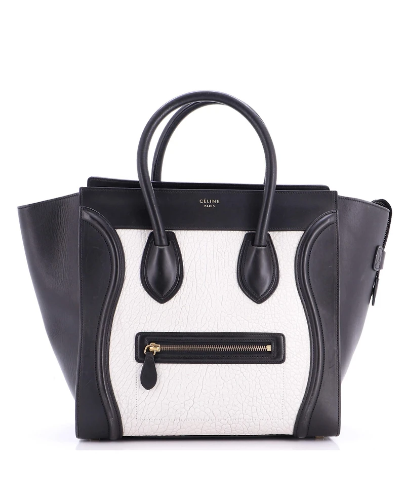 Pre-Owned Celine Mini Bicolor Luggage Bag Leather