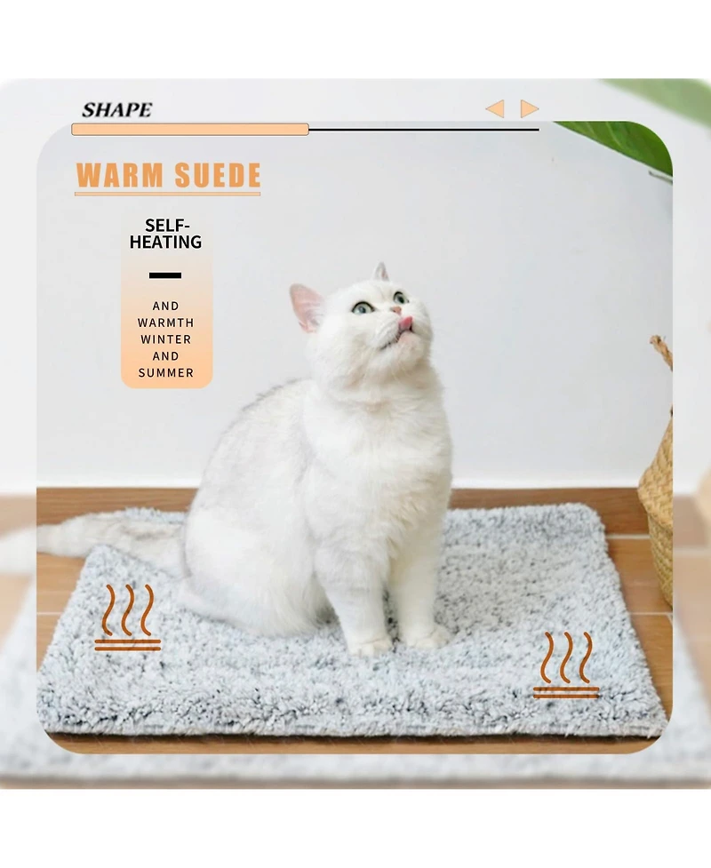 Aronkl 2 in 1 Self Warming Cooling Pet Mat Machine Washable Portable for Cats Dogs All Seasons