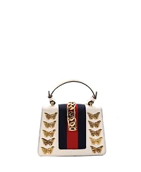Pre-Owned Gucci Mini Sylvie Top Handle Bag Embellished Leather