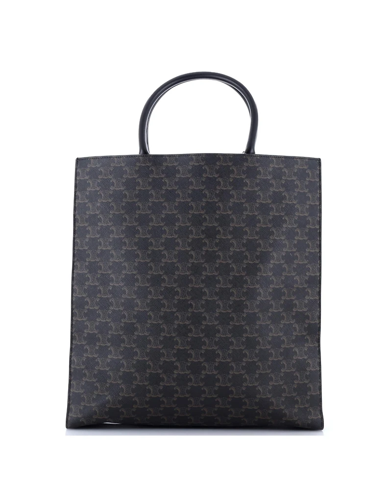 Pre-Owned Celine Large Vertical Cabas Tote Triomphe Coated Canvas