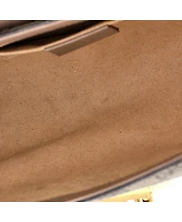 Pre-Owned Gucci Small Pearly Padlock Shoulder Bag Gg Coated Canvas with Studded Leather