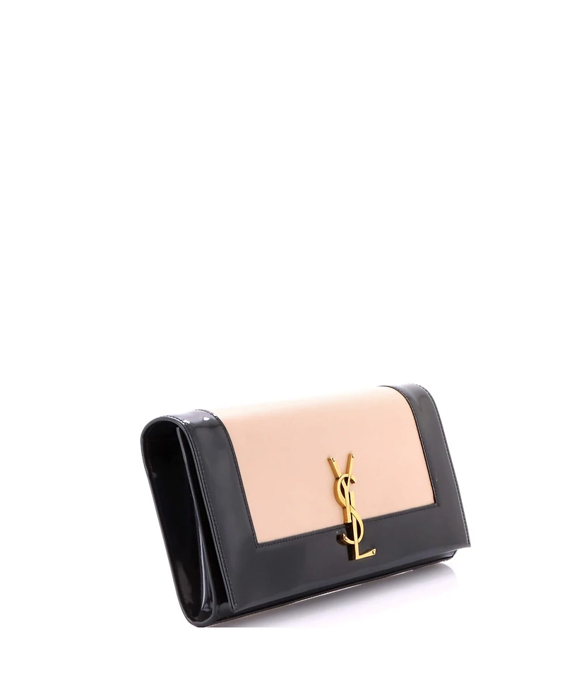 Pre-Owned Saint Laurent Long Classic Monogram Clutch Leather