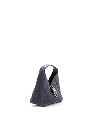 Pre-Owned Givenchy Mini Padlock Hobo Washed Denim and Embossed Leather