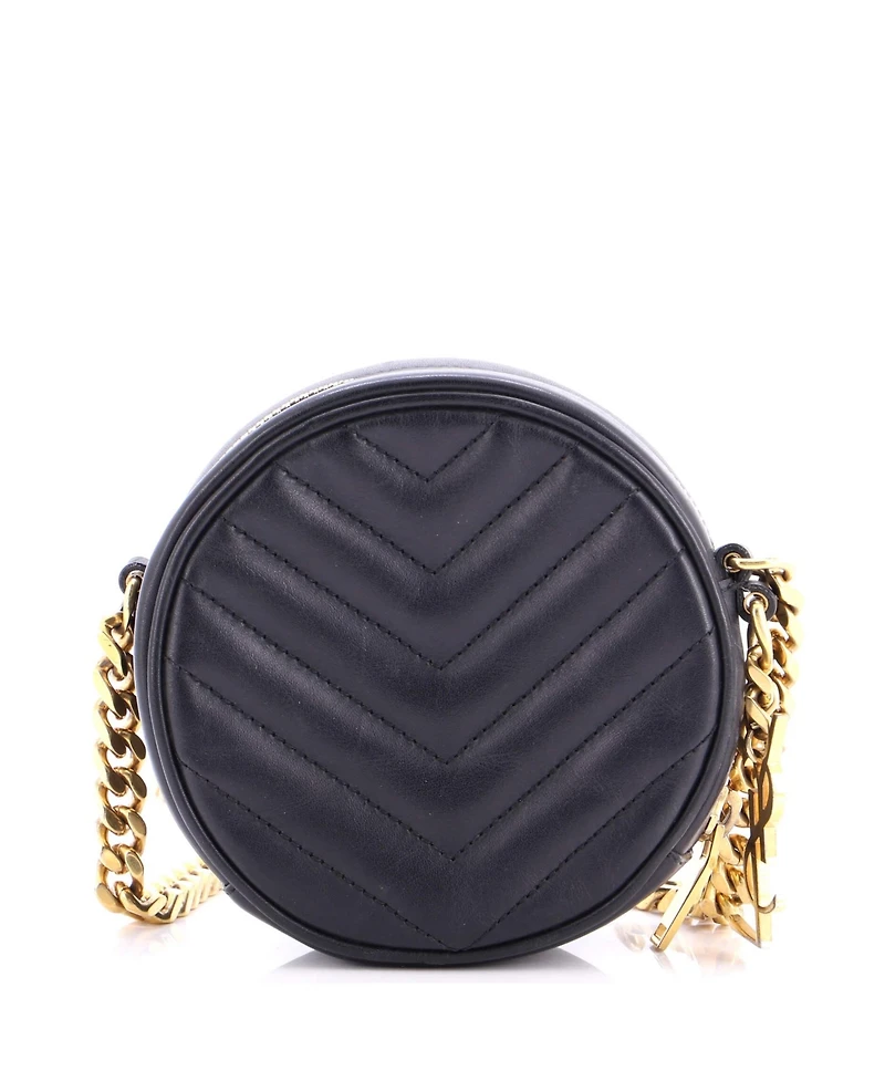 Pre-Owned Saint Laurent Small Classic Monogram Round Bubble Bag Quilted Leather