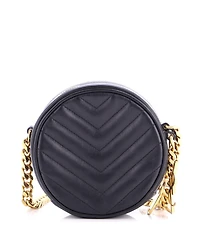 Pre-Owned Saint Laurent Small Classic Monogram Round Bubble Bag Quilted Leather