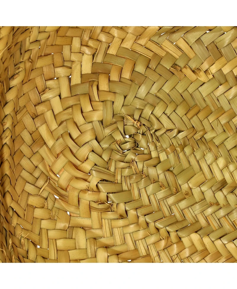 Pre-Owned Celine Large Triomphe Basket Shoulder Bag Raffia with Leather