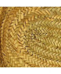 Pre-Owned Celine Large Triomphe Basket Shoulder Bag Raffia with Leather