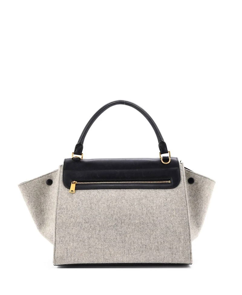 Pre-Owned Celine Medium Trapeze Bag Leather and Felt