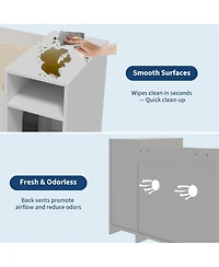 gaomon Wooden Cat Litter Box Enclosure with Storage Shelf & Barn Door, Hidden Indoor House End Table