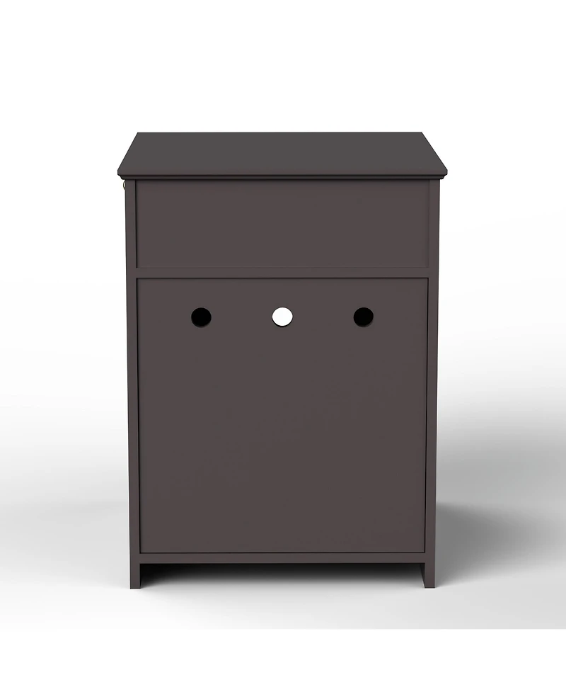 Zeus & Ruta Wooden Cat Enclosure with Litter Box, Drawer, Side Table, Pet Crate, and Nightstand Home