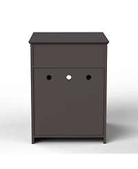 Zeus & Ruta Wooden Cat Enclosure with Litter Box, Drawer, Side Table, Pet Crate, and Nightstand Home