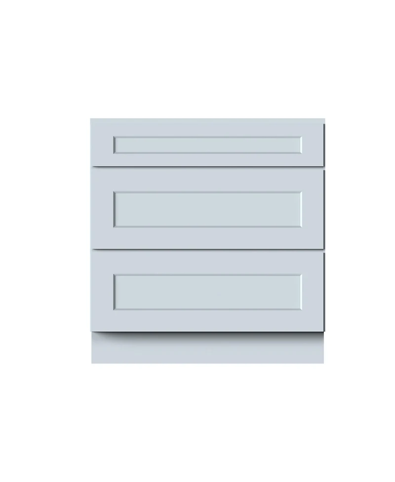Boyel Living Dove Grey Rta Drawer Base Cabinet with Hdf Full Overlay Doors and Solid Wood Dovetail Drawers