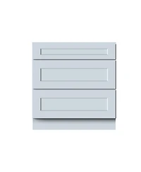 Boyel Living Dove Grey Rta Drawer Base Cabinet with Hdf Full Overlay Doors and Solid Wood Dovetail Drawers