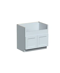 Boyel Living W36" Dove Farmhouse Sink Base Cabinet with Full Overlay Hdf Doors and Dovetail Drawer