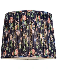 Springcrest Sally 13" Top x 15" Bottom x 12" High x 12" Slant Print Lamp Shade Replacement Pleated Rose Floral Spider Harp Finial