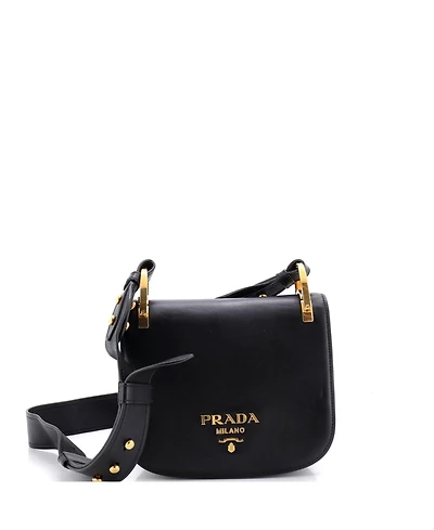 Pre-Owned Prada Small Pionniere Saddle Crossbody Bag City Calfskin