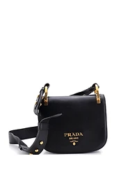 Pre-Owned Prada Small Pionniere Saddle Crossbody Bag City Calfskin