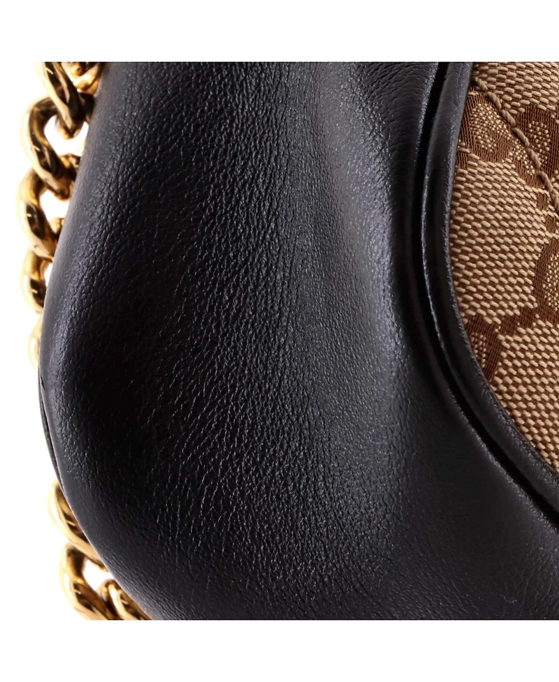 Pre-Owned Gucci Small Gg Marmont Shoulder Bag Diagonal Quilted Gg Canvas with Leather