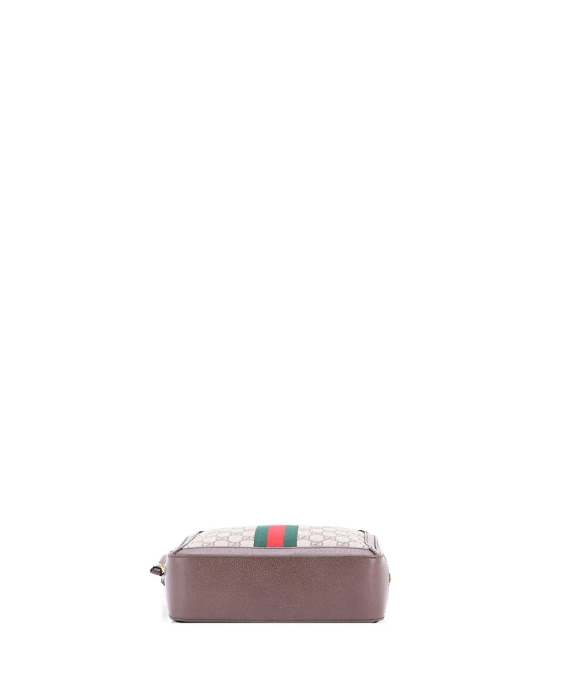 Pre-Owned Gucci Small Ophidia Zip Around Camera Bag Gg Coated Canvas