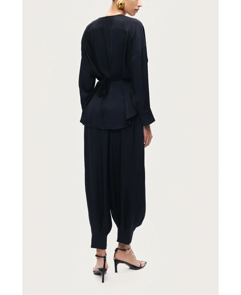 Nocturne Women's Draped Buckle-Detail Shirt
