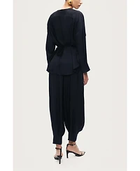 Nocturne Women's Draped Buckle-Detail Shirt