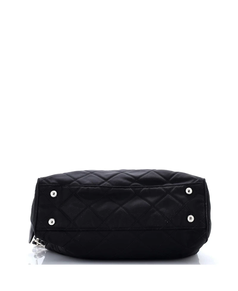 Pre-Owned Prada Medium Chain Shoulder Bag Quilted Tessuto