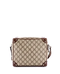 Pre-Owned Gucci Trunk Shoulder Bag Gg Coated Canvas with Studded Leather