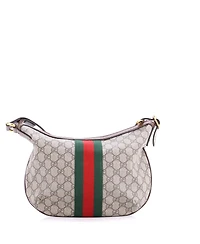 Pre-Owned Gucci Small Ophidia Half Moon Hobo Gg Coated Canvas