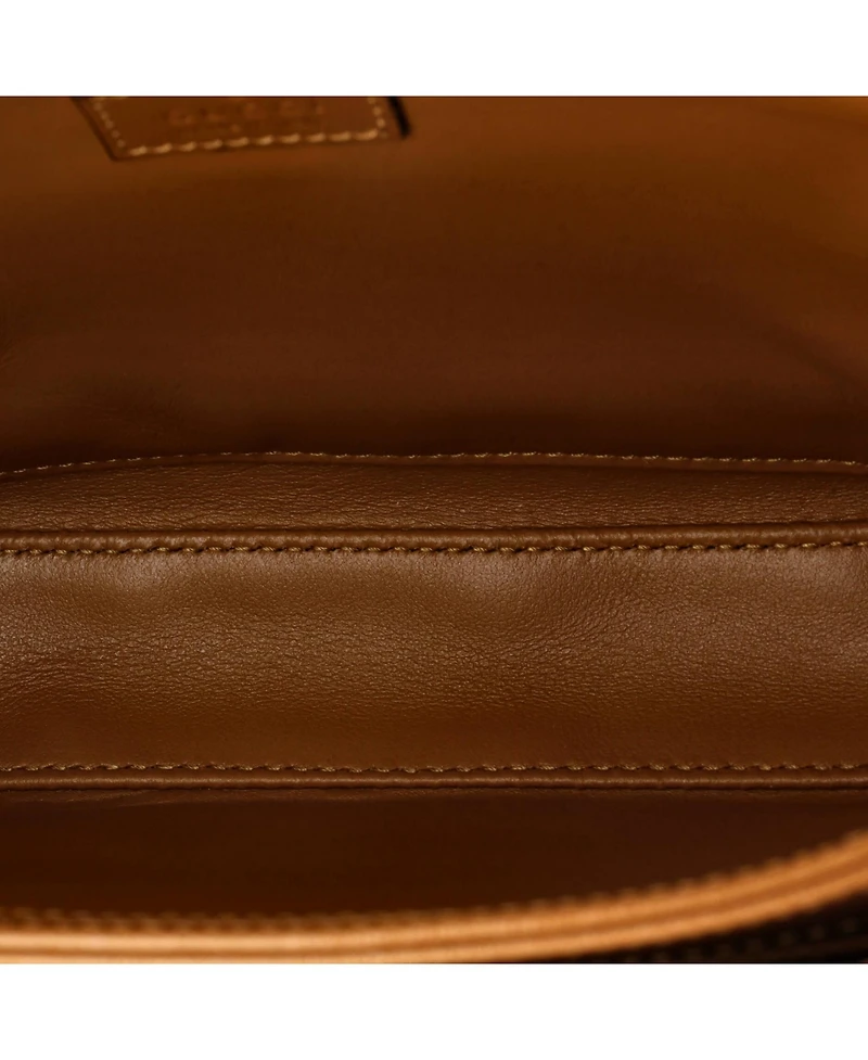 Pre-Owned Gucci Small Horsebit 1955 Shoulder Bag Suede with Shearling