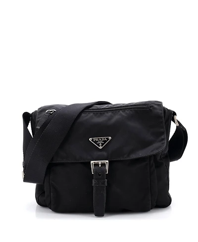 Pre-Owned Prada Small Buckle Messenger Bag Tessuto