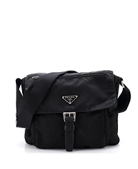Pre-Owned Prada Small Buckle Messenger Bag Tessuto